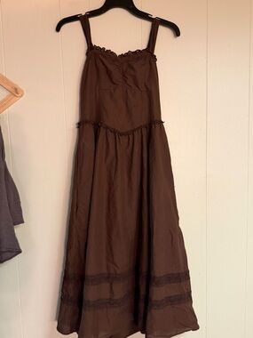 aerie Brown Lace-Trim Camisole